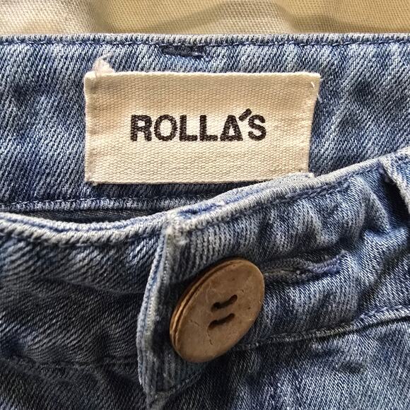 Rollas Slim Sailor Blue Cotton High Waisted Crop Jeans Size 27 Aussie 9 - Picture 2 of 8